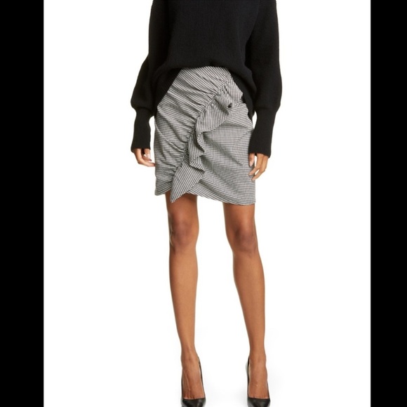 A.L.C. Preppy Jupiter Houndstooth Ruffle front Mini Skirt. NWT. Size 10. - Picture 11 of 11